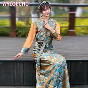 Этническая одежда китайское тибетское платье Женское халат весенняя традиция