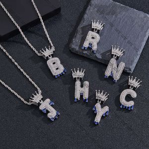 Designer Pendant Necklaces New Crown Button Droplet Letter with Advanced English Hip Hop Necklace