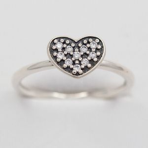 925 Sterling Silver Clear Pave Heart Ring Valentine’s Day Designer Ring for Women 190890CZファッションギフトダイヤモンドリング