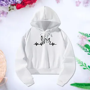 Damen Hoodies Crop Top Hoodie Sweatshirt White Casual Draw String Classic Activewear für Herbst Travel Walking Camping Pendeln