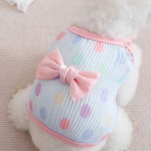 夏の服の子犬弓ポルカドットサスペンダー