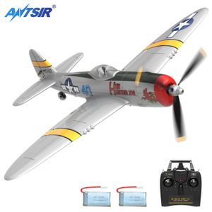 P47 Thunderbolt RC Airplane 2.4G 4CH 6軸400mm翼幅RC航空機1つの重要な有酸素RTFグライダープレーンおもちゃギフト240426