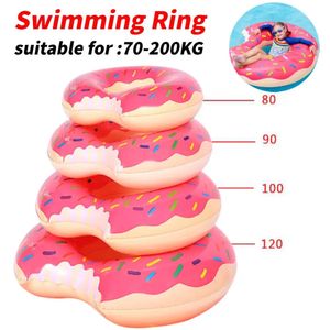 Inflatable Donut Swimming Ring Giant Pool Float Summer Outdoor Activitives Beach Party Swimming Pool Inflatable Mattress Water 240426