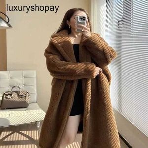 Maxmaras Coat Teddy Bear Womens Cashmere Coats ull vinter maxmar alpakka medellång ull ull varm