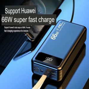 Cell Phone Power Banks 66W ultra fast charging capacity of 100000mAh power pack outdoor built-in cable universal mobile power supply J0428