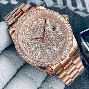 Fashion mens watch 41mm dial mechanical automatic movement Watches diamond inlaid luxury wristwatch stainless steel strap waterproof daily use