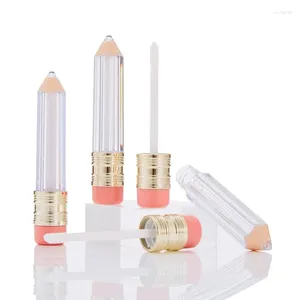 Storage Bottles 10PC Pencil Shape Cute Empty Lip Gloss Tube Clear Lipstick Bottle Cosmetic Container Women Lipgloss Packing