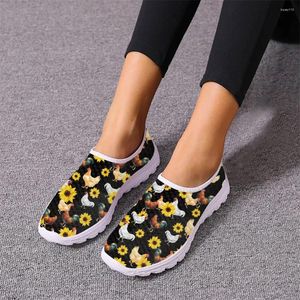Lässige Schuhe S Sonnenblume Hahn Muster Ladies Frühling Herbst Walking Dirt-Widerstand nicht rutschfestes Soft-Sneaker Personalisiertes Design