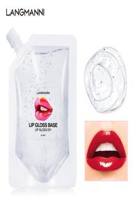 DIY Clear Lip Gloss Base Nawilżące lustro Wpływ lustra Nongreasy Lipgloss 50 ml Langmannni Transparent Refresing Laps Makeup Gel7532320