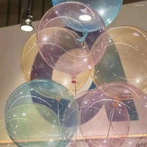 Party Decoration 5st Colorful Crystal Bubble Balloon 18/24/36 -tums Round Bobo Transparent Clear Balloons Wedding Decro Helium Uppblåsbar