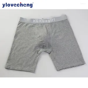 Underbyxor herrsporter Underkläder Bomull Anti-Abrasion Leg Extended Boxer Shorts Breattable Running Fitness Capri Pants