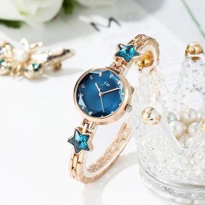 Wristwatches Fashion Blingling Crystal Star Bracelet Women Lady Quartz Wrist Watch