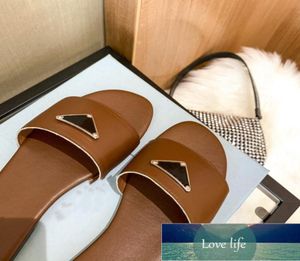 Sommar äkta läder flip flops platt glider modedesigners kvinnor tofflor utomhus loafers badskor strandkläder tofflor svart 8117073