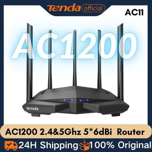 Tendda AC11 AC1200 WiFi Yönlendirici Gigabit Kablosuz 24G 5GHz Çift Bant Mu Mimo 5 Anten Böbrek Sinyal Amplifikatörü 240424