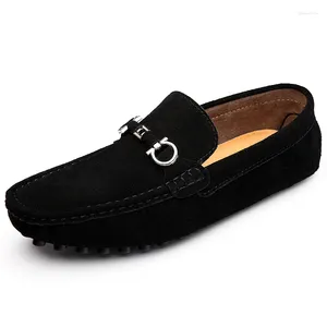 Sıradan Ayakkabı Süet Deri Loafers Erkekler Mokasinler Hombre Erkek Slip-On Loafer İlkbahar Yaz Sonbahar Kış