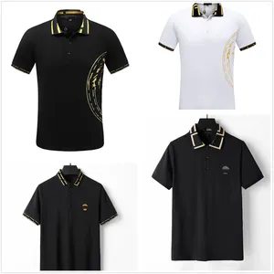 Polos Men's Polos Designer de moda Mens camisa de camiseta de verão Casual Padrão bordado Algodão puro Alto sreetbusiness colar preto e branco