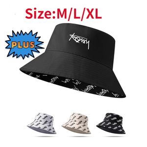 63 cm Big Head Letter Bucket Hat For Men Kvinnor xl stor hiphop cap fiskare hatt sommarsol hatt plus storlek Panama 240416