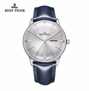 Relógios de pulso 2021 Recife Tigerrt Mens Relógios Travex Lente Branda de couro azul automática RGA823816861623