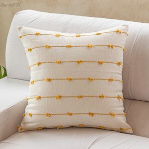 Lidada de algodão Tampa de almofada Jacquard amarelo amarelo cinza preto rosa bege 45x45cm 30x50cm Pillow Home Decoration Sala de estar 240428