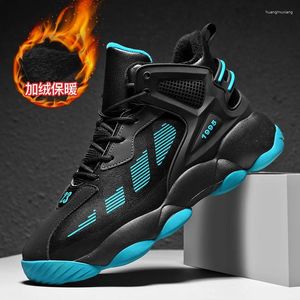Casual Shoes High School Students 'Men's 47 Plus 48 Winter Velvet Warm High-Top Youth Basketball Sneakers Soft Sules