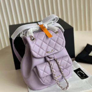 Trend Kadın Tasarımcı Sırt Çantası Mor Lüks Lüks Dış Mekan Dış Mekan Seyahat Crossbody Omuz Çantası Deri Elmas Ekose Van Çanta Altın Donanım Debriyaj Pochette