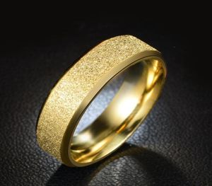 ウェディングリングゴールドカラーウーマンマンジュエリーのための霜の指輪316Lステンレス鋼最高品質3741403