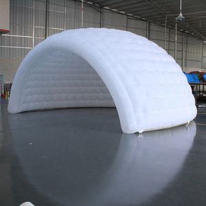 도매 프로모션 캐노피 팽창 가능한 에어 돔 LED 조명 흰색 이글루 웨딩 펍 스테이지 텐트를위한 도매