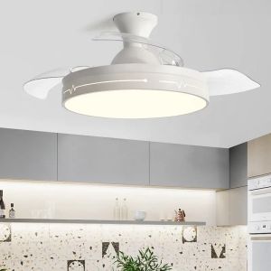 Ventola del soffitto a soffitto ristorante leggero la ventola nascosta camera da letto Lights White Affermazione con luce e controllo 110volt 220volt