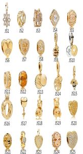 Anomokay Sterling 925 Silver Mix Style Gold Color Charms Pendant Pead Fit Armband Bästa DIY Jewelry Making Gift Q11208784065