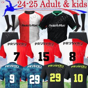 24 25 Feyenoords Kokcu Soccer Jerseys Away Gimenez Danilo 2024 Home Away Trauner Men Kid