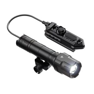 Lights 1200 Lumen Tactical Flashlight Matte Черный алюминиевый светодиодный светодиод с помощью системы дистанционного давления Mlok для рельса Picatinny