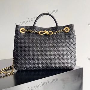 10A designer di qualità specchio retrò 25 cm da 32 cm a dimensioni di medie dimensioni in metallo metallico Andino Bote Bag Womens Women Weave Weave HandBag Luxury Lambur