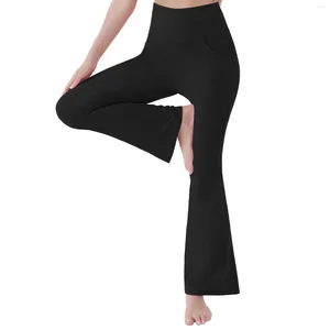 Women's Pants Yoga Outfit Flare With Pockets For Women Petite High Waist