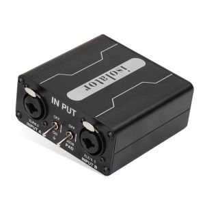 Mikrofonlar 1pcs GX200 Audio İzolatör Dualkannel 6.5 XLR Mikser Ses İzolatörü Akım Ses gürültü mikrofonu Mikrofon Ortak Toprak Filtresi