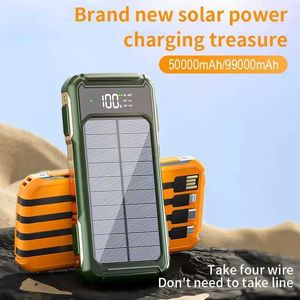 Bancos de energia do telefone celular Daikala carregamento rápido 50000mAh Bateria solar com carregamento de grande capacidade 4USB equipado com laser leve bateria externa pacote j240