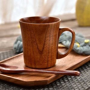 Mugs Wooden belly cup handmade natural wooden beer tea coffee milk water cup Japanese beverage kitchen bar J240428