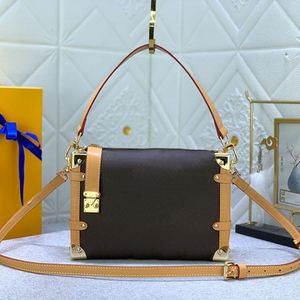 Side Trunk Handbag Crossbody Bags for Women Girls Fashion Embossed Leather Denim Purse Removable Handle And Strap S-Lock Latch Zipper Ladies Box Shoulder Bag 249o