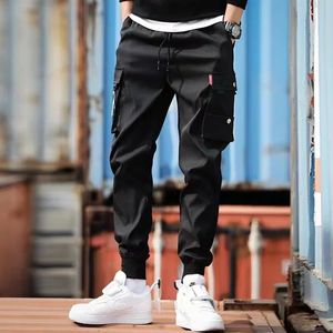 Classic Design Multi Pockets Cargo Pants Mens Casual Loose Fit Drawstring Joggers For Spring Summer Outdoor 240428