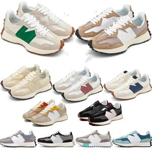 2024 new balanace N 327 shoe sneakers running shoes Men Sport white blue light camel green sea salt red bean milk Dark gray women Trainers Jogging