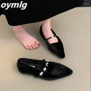 Casual Shoes 2024 Autumn/Winter Pointed Plush Flat Sole Single Women's Comfort