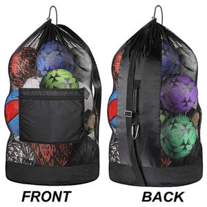 Mesh Soccer Ball Bag Carreing com cordão para futebol Basquete de bola de futebol Volleyball Baseball Sportship Sportship 240415