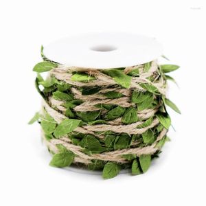 Drawstring ABDB-10M Simulation Green Leaves Weaving Rope Diy Wedding Birthday Decoration Rattan Gift Bouquet Packaging