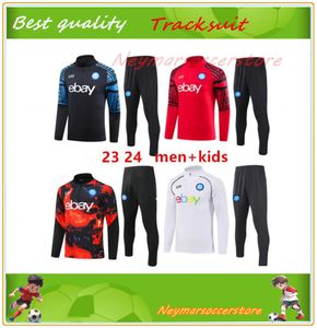 23/24 Napoli Tracksuit Soccer Jacket Football Kit 2024 2025 SSC Naples AE7 Männer und Kinder Training Anzug Tuta Chandal Quadr. Jogging Zielinski Uniform Survetement