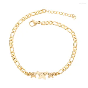 Pulseiras de charme aço inoxidável Butterfly Bracelet Bracelet Snowflake Elephant Love Casal Moon Star Jewelry for Women