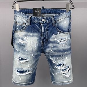 TR Apstar Erkek Kot Kısa Lüks Tasarımcı Kot Sıska Yırtık Serin Yumurlama Delik Delik Denim DSQ FIT JEANS Yıkanmış D2 Kısa Pantolon D25-1