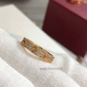 High-End Carteer Luxury Ring V Gold CNC High Version Card Home Full Sky Star Ring Womens True Electropated Non Fading Rose Par
