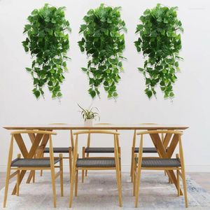 Decorative Flowers Artificial Hanging Plant Cute Ivy Faux Greenery Leaf Vine Potted Indoor & Outdoor Decoration Fake Wreath Leaves