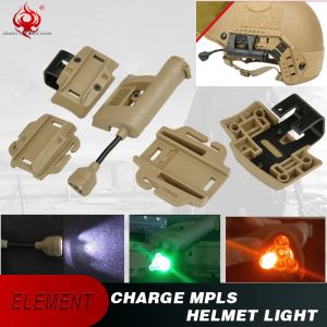 Lights Element Airsoft Tactical Helmet Light Flashlight Green Red Ir Laser Lamp Mpls 4 Mode Fast Military Accesories Ne05006