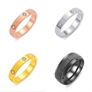 The Magic Rings of Love Trendy Diamond Fashion Six Card Samma ring Enkla smycken med vagnens originalringar