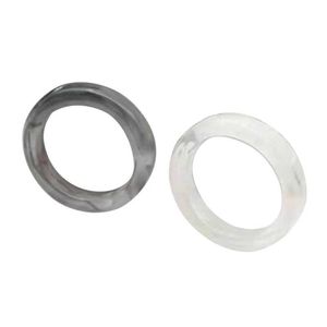 Bant Rings 2pcs Reçine Halkası Mini Estetik Akrilik Halka Kadınlar için Gençler ve Kızlar İstiflenebilir Yüzük Q240427